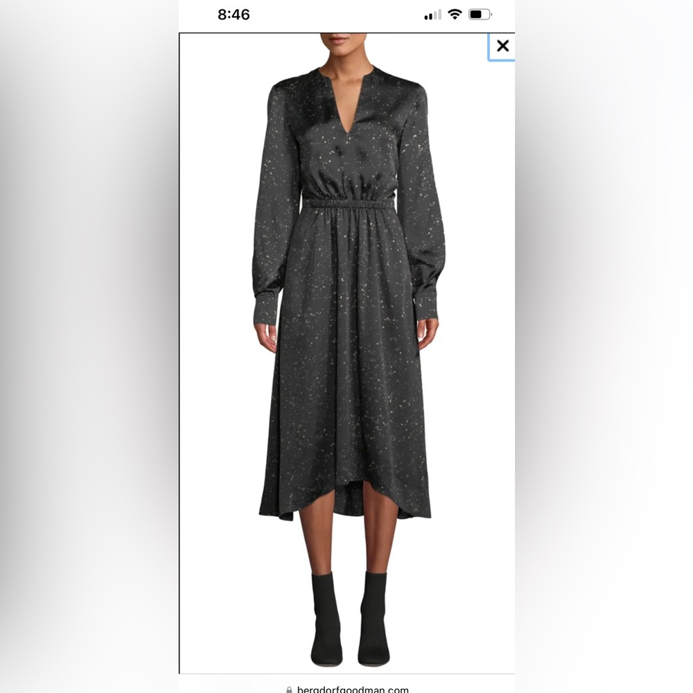 Vince constellation print midi long sleeve dress
